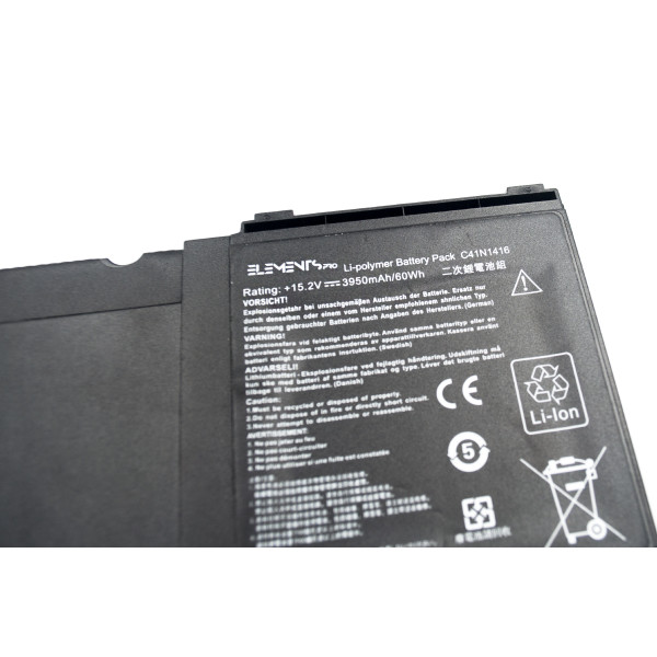 Батарея Elements PRO для Asus ZenBook G501JW G601JW N501JW N501L UX501JW UX501LW UX501VW 15.2V 3950mAh (C41N1416-4S1P-4000)