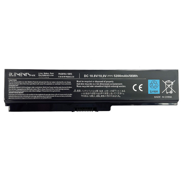 Батарея Elements MAX для Toshiba Satellite A655 A660 C640 L600 L650 L670 L700 L750 L775 M500 M640 P750 Equium U400 11.1V 5200mAh (3819-3S2P-5200)