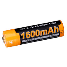 Акумулятор 14500 Fenix ARB-L14-1600U micro usb зарядка