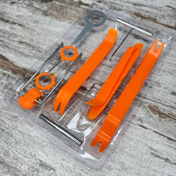 Набір знімачів пистонів, обшивки, панелей, магнітол 12шт, пластикові та металеві інструменти