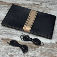 Оплетка чохол на кермо з кожзаму 37-38см з обтяжкою, чорний, нитка та голка в комплекті