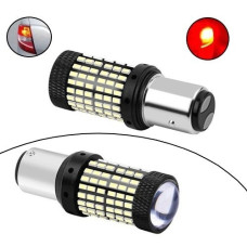 LED лампа 1157 BAY15D P21, 144 SMD 2814, біле світло, 1600 лм, 12В, алюмінієвий корпус