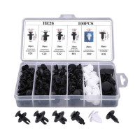 Набір автомобільних кріплень 100 шт, універсальні пістони та кліпси для обшивки й бампера