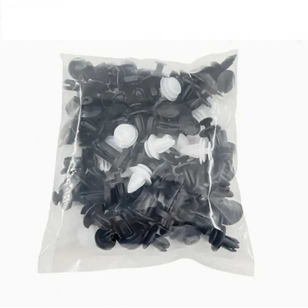 Набір автомобільних кріплень 100 шт, універсальні пістони та кліпси для обшивки й бампера