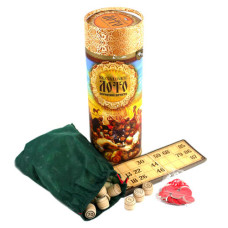 Настільна гра Козацьке лото класичне з дерев’яними бочонками у тубусі для всієї родини