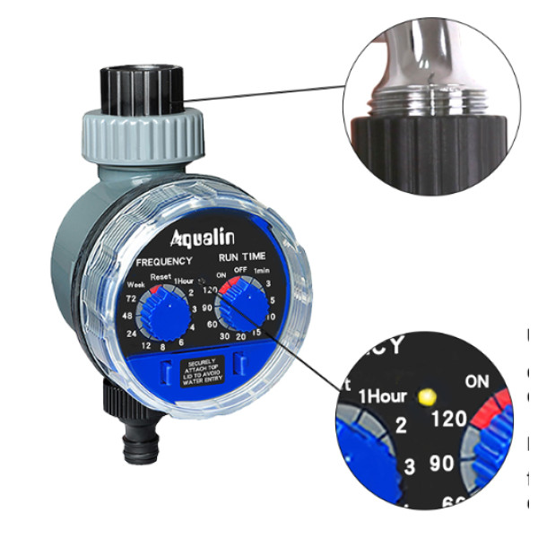 Таймер поливу Aqualin YL21025A з кульовим клапаном, під датчик дощу, автомат подачі води