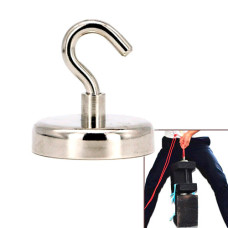 Високоякісний неодимовий магніт 60x15мм N52 до 110кг із крюком призначений для надійного кріплення та утримання предметів