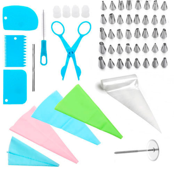 Набір для декору тортів і кексів, кондитерські інструменти 70 шт, у пластиковому кейсі