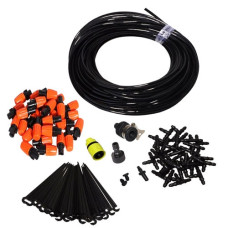 Комплект Aqualin YL26301-2 для крапельного поливу 25 м гнучкого шланга 30 форсунок крапельниць і 30 тримачів-штирів
