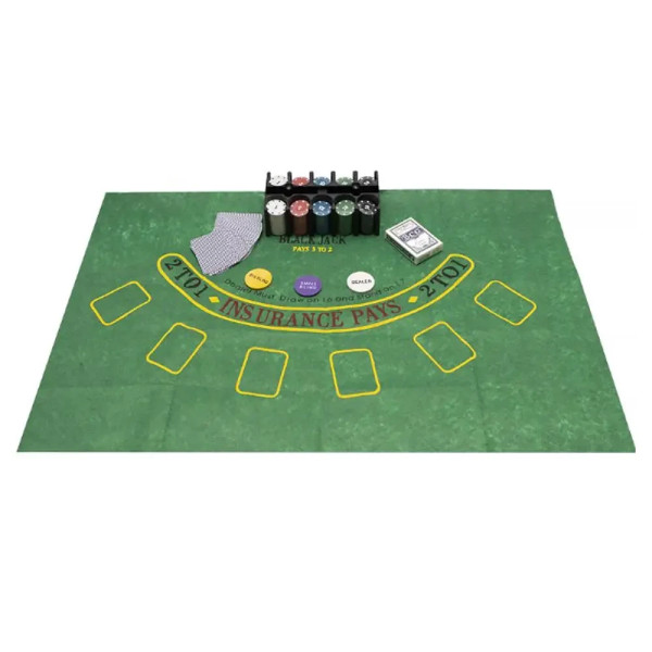 Покерний комплект “Full House” — 200 фішок, 2 колоди, сукно, металева коробка