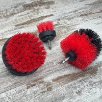 Набір щіток-насадок 3 шт для дриля та шуруповерта, нейлонові щітки для авто, кухні й ванної