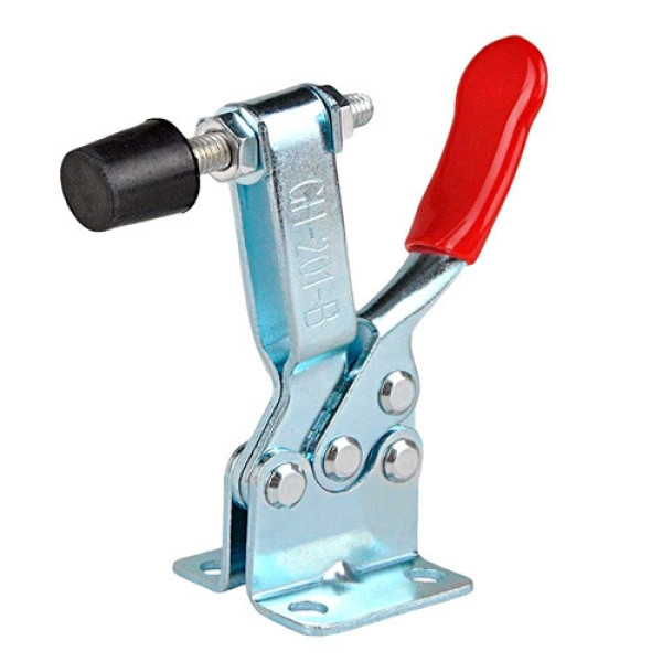 Прижим шарнирно-рычажный горизонтальный 201B, 90 кг, для столярных и слесарных работ, металлический