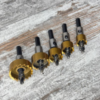 Набір коронок по металу 5 шт 16–30 мм, HSS сталь, свердла для дриля та електроінструменту