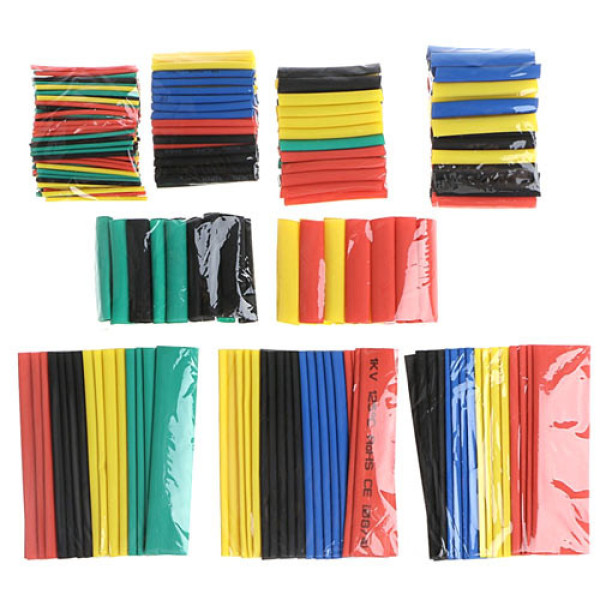 Набір термоусадкових трубок 328 шт, 8 розмірів, 5 кольорів, ізоляція та захист дротів