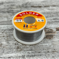 Припій ПОС 63 з флюсом 1мм, котушка 100г, JINHU, для пайки електроніки