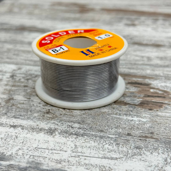 Припій ПОС 63 з флюсом 1мм, котушка 100г, JINHU, для пайки електроніки