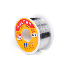 Припій ПОС-63 з флюсом, дріт 0.3 мм, котушка 100 г, JINHU для точної пайки