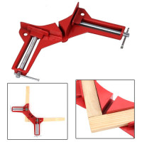 Струбцина кутова столярна 90°, металевий затискач до 75 мм для з’єднання під кутом