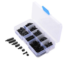 Стійка монтажна нейлонова М3, 160 шт, міжплатні 6-гранні стійки з гвинтами, набір