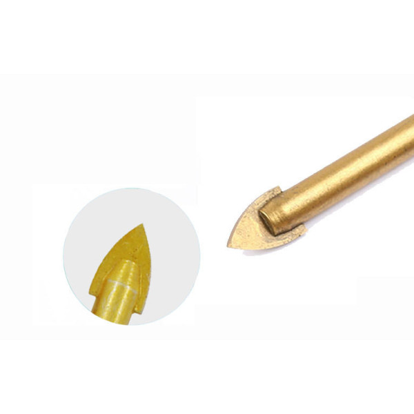 Набір коп’євидних свердел по склу та плитці 5 шт, 3–10 мм, карбід вольфраму, титанове покриття