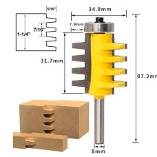 Фреза мікрошип 8 мм для зрощування деревини, ручний фрезер, з’єднання шип-паз