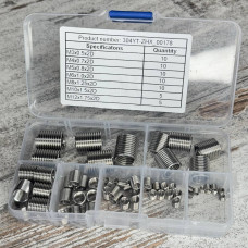 Набір різьбових вставок 60 шт у кейсі — футорки (ввертиші) з нержавіючої сталі M3–M12 для ремонту різьби