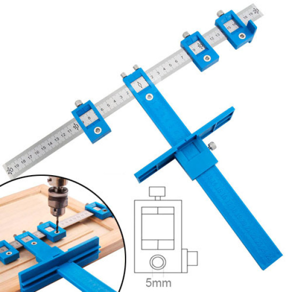 Т-подібний кондуктор для швидкого та точного свердління меблевих отворів під фурнітуру 5мм