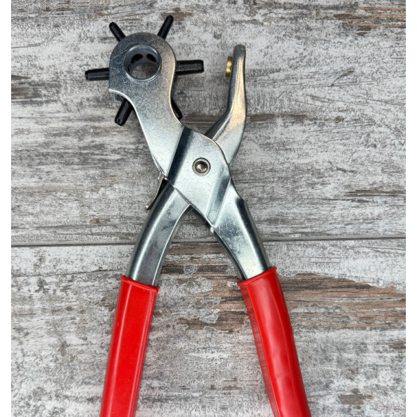 Дирокол револьверний для шкіри, тканини та картону, 6 насадок 2–4.5 мм