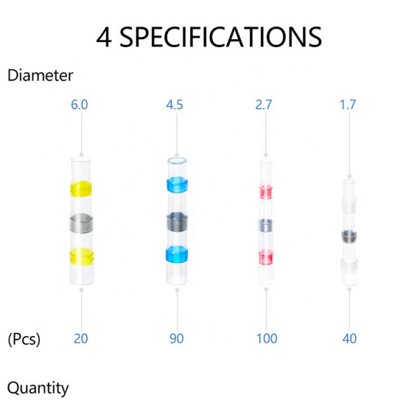 Термоусадочна гільза 250шт, термоусадка з олов’яним припоєм, набір для пайки та проводки