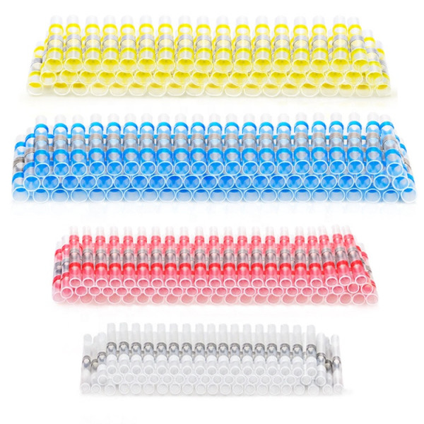 Термоусадочна гільза 250шт, термоусадка з олов’яним припоєм, набір для пайки та проводки