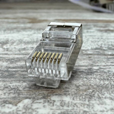 Конектори RJ45 8P8C екрановані, набір 100 шт, для кабелю Cat5e/Cat6, мережеві роз’єми