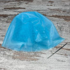 Силіконова шапочка для мелірування волосся з гачком, багаторазова, синя