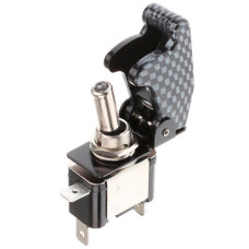 Перемикач тумблер живлення 12В 20А, вимикач з LED підсвіткою і кришкою карбон для автомобіля