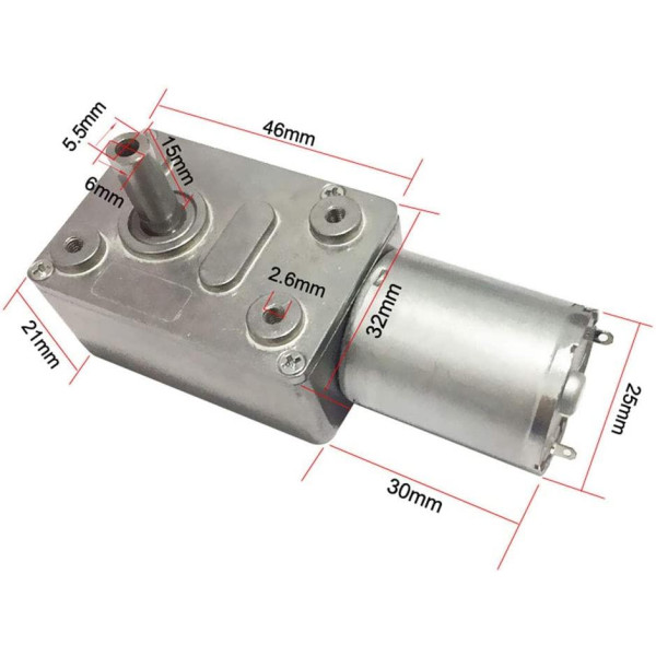 Мотор-редуктор черв’ячний JGY-370 12 В 200 об/хв, двигун постійного струму з редуктором