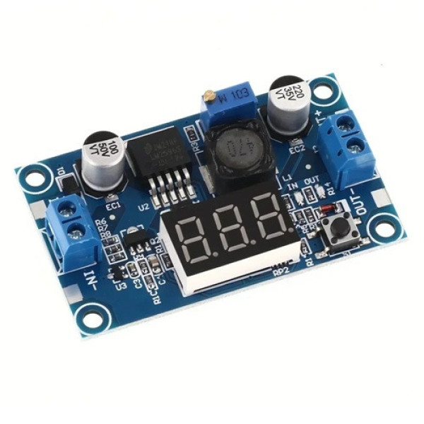 Перетворювач напруги LM2596S, понижуючий 4-40В на 1-37В, 15Вт з вольтметром