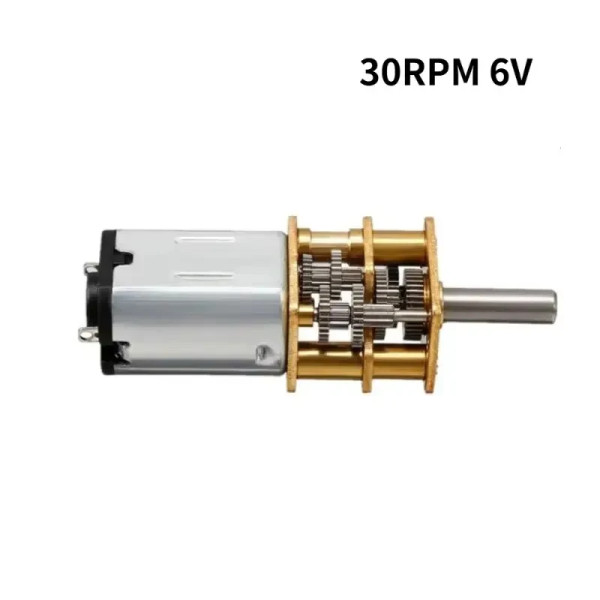 Мотор-редуктор 12GAN20 6В з планетарним редуктором, мікродвигун 30 об/хв для DIY, автоматики та робототехніки