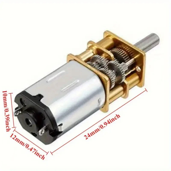 Мотор-редуктор 12GAN20 6В з планетарним редуктором, мікродвигун 30 об/хв для DIY, автоматики та робототехніки
