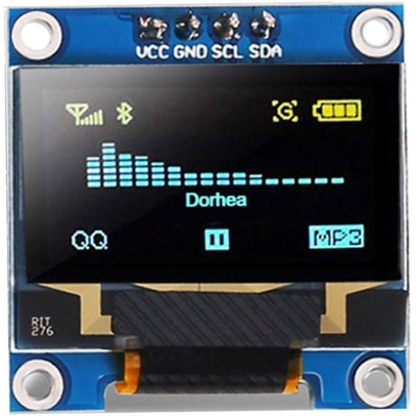 Дисплей OLED SSD1306 I2C 4pin 0.96" 128x64 графічний для Arduino синьо-жовтий