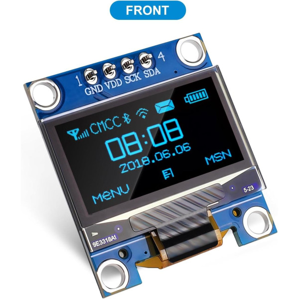 Дисплей OLED SSD1306 I2C 4pin 0.96" 128x64 графічний для Arduino синьо-жовтий