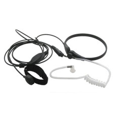 Гарнітура-ларингофон для рації з виносною кнопкою Push-to-Talk і прихованим навушником з крученим шнуром