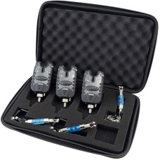 Набір Hirisi для риболовлі — 3 електронні сигналізатори клювання та 3 свінгери на ланцюжку в кейсі