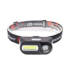 Налобний ліхтарик акумуляторний 18650 MicroUSB 10Вт XPE+COB 280лм світлодіодний