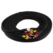 Кабель AV 3 RCA–3 RCA, 5 м, тюльпани позолочені, товстий екранований для аудіо-відео техніки