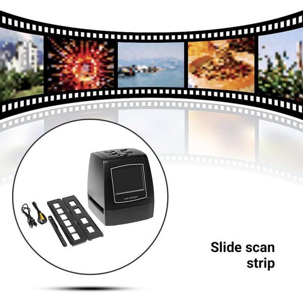Сканер для фотоплівки та слайдів 35 мм 135, цифровий слайд-сканер з РК дисплеєм