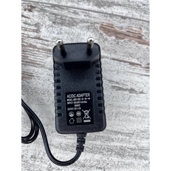 Блок живлення 12В 2А, мережевий адаптер із LED-індикатором, штекер 5.5×2.5 мм для електроніки