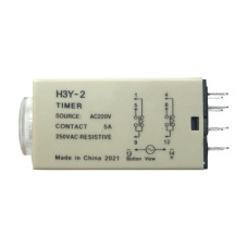 Реле часу таймер H3Y-2 0-30с 220В 5А з колодкою PYF08A для монтажу на DIN-рейку