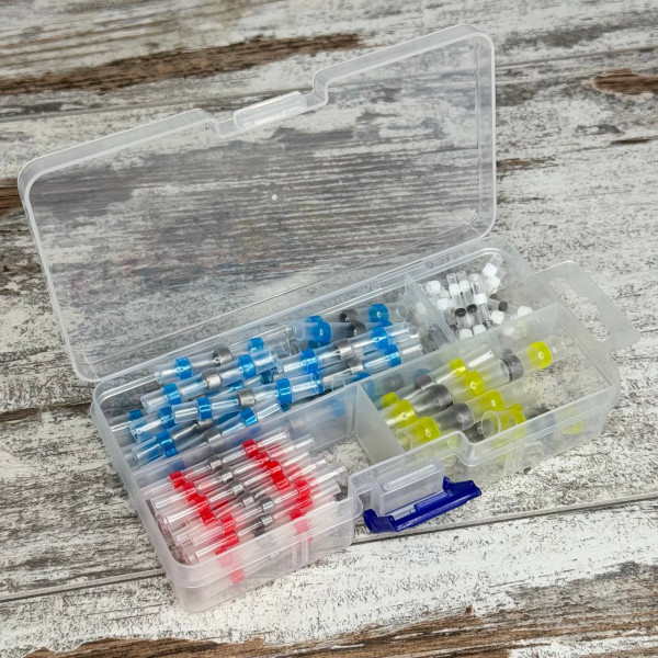 Термоусадкові гільзи з припоєм, набір 100шт, термоусадка для проводів, герметичні