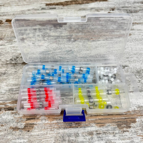 Термоусадкові гільзи з припоєм, набір 100шт, термоусадка для проводів, герметичні