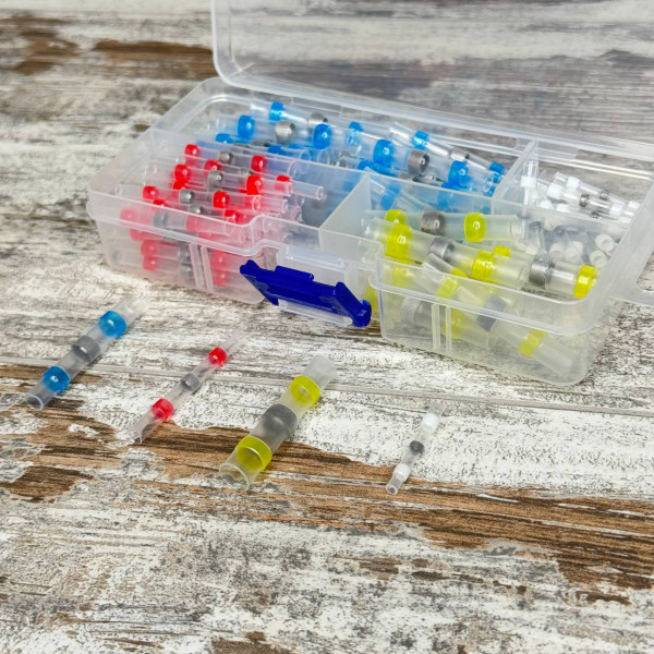 Термоусадкові гільзи з припоєм, набір 100шт, термоусадка для проводів, герметичні