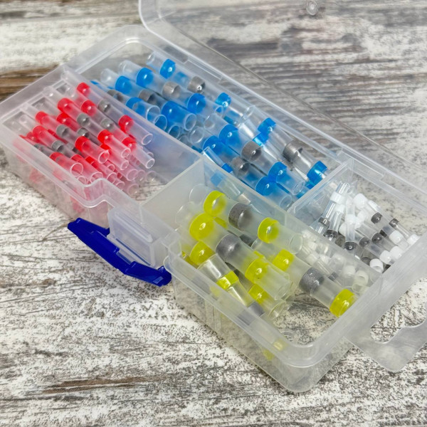 Термоусадкові гільзи з припоєм, набір 100шт, термоусадка для проводів, герметичні